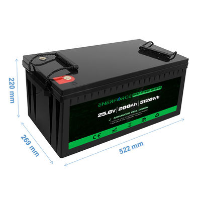 LFP 24v 200ah Lifepo4 Batterie Schwarz für Haushaltsgeräte Solarenergie Speichersystem